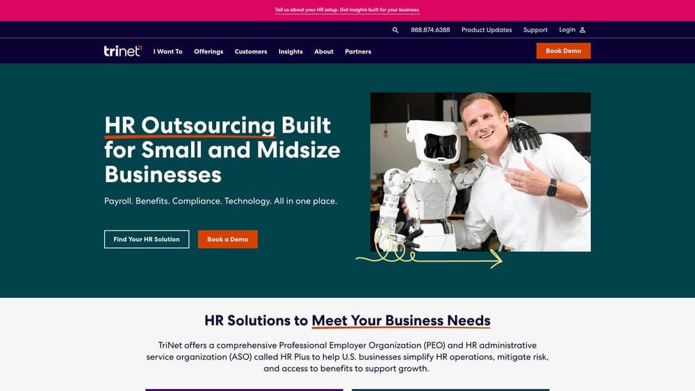 Screenshot of Zenefits website