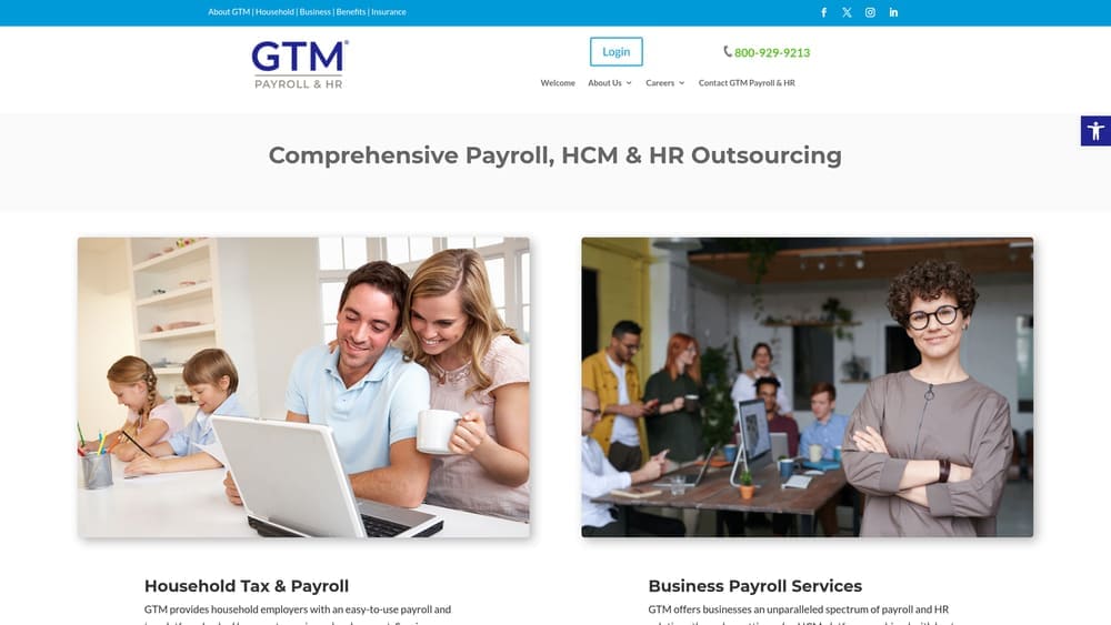 Screenshot of GTM Payroll Services website