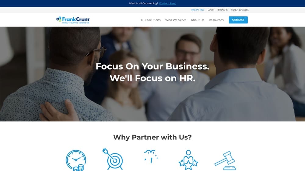 Screenshot of FrankCrum website