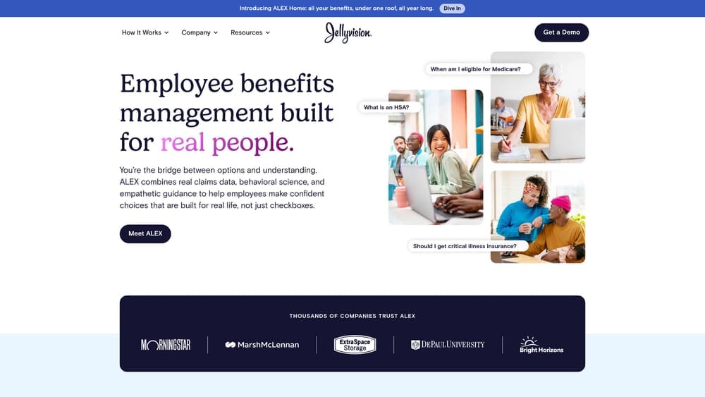 Screenshot of Jellyvision ALEX website
