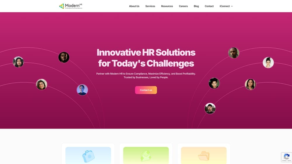 Screenshot of ModernHR website