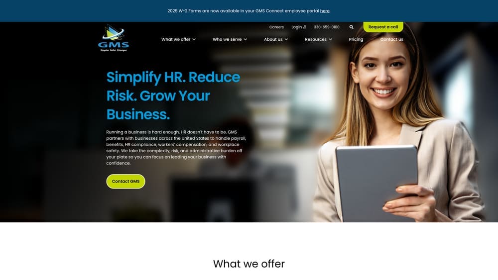Screenshot of Group Management Services website