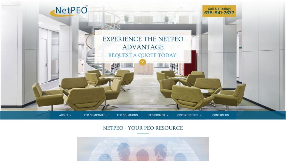 Screenshot of NetPEO website