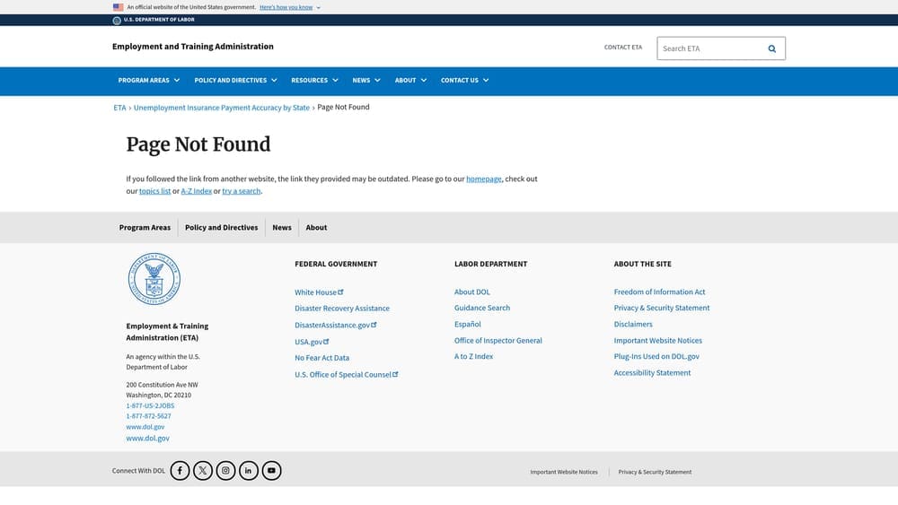 Screenshot of State Unemployment Tax Portals website