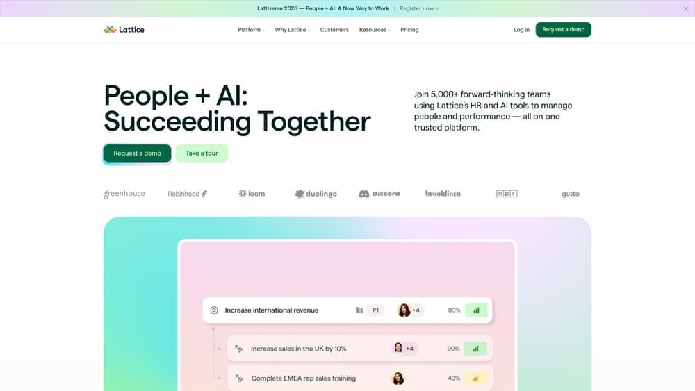 Screenshot of Lattice website