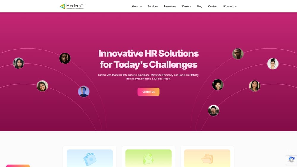 Screenshot of ModernHR website