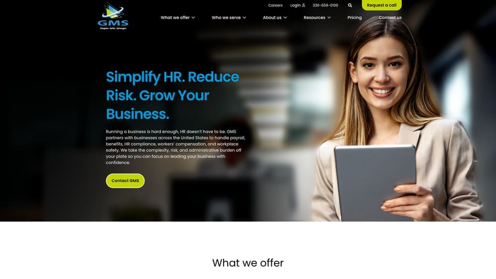 Screenshot of Group Management Services (GMS) website