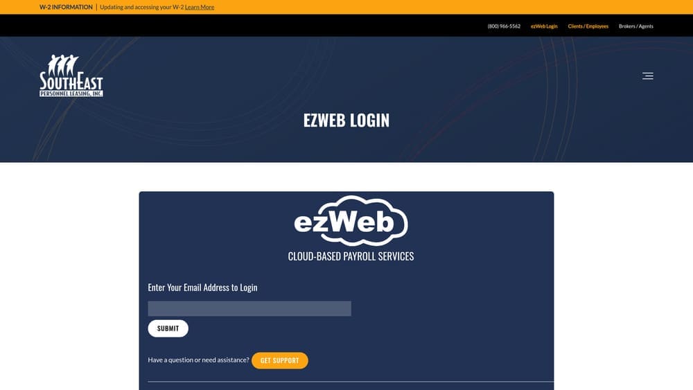 Screenshot of SouthEast Personnel Leasing website