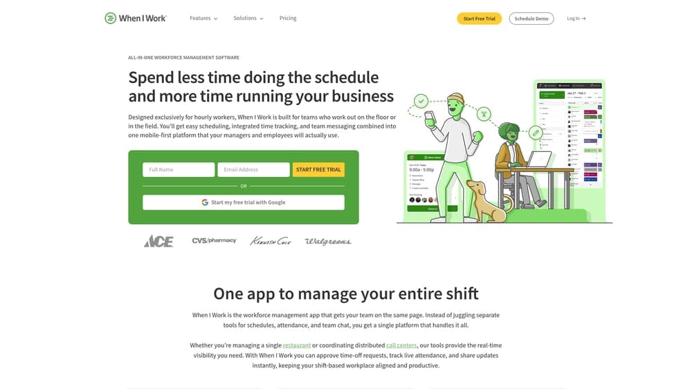 Screenshot of When I Work website